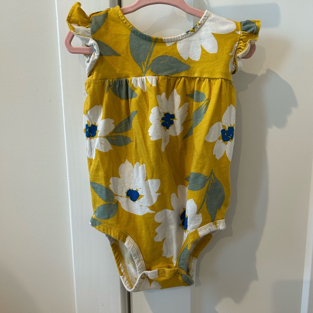 Yellow Floral Baby Onesie
